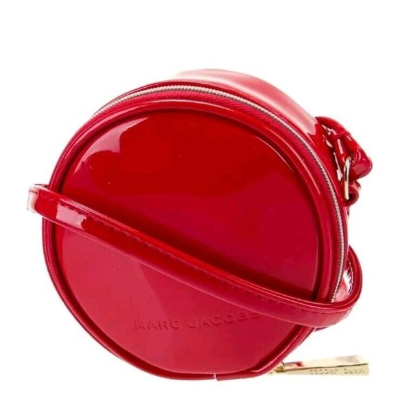 MARC JACOBS Mini 4" Red Patent Leather Crossbody Round Circle Bag Purse NWT - Picture 1 of 9
